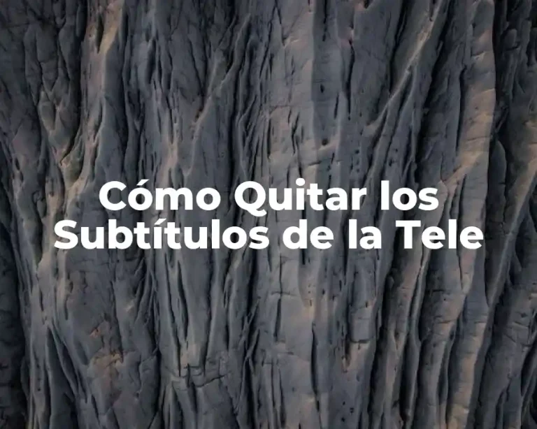 Cómo Quitar los Subtítulos de la Tele