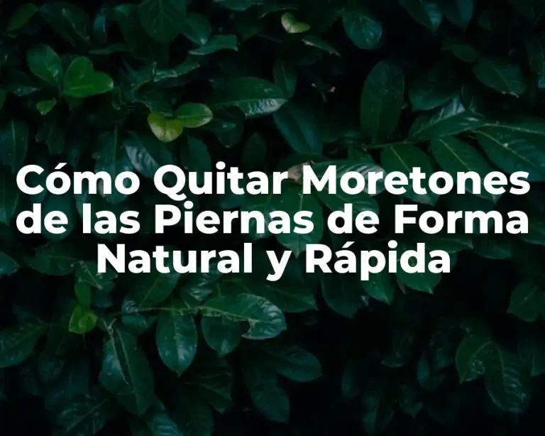 Cómo Quitar Moretones de las Piernas de Forma Natural y Rápida