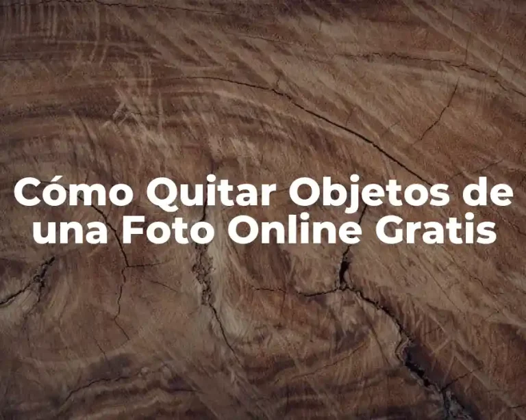 Cómo Quitar Objetos de una Foto Online Gratis