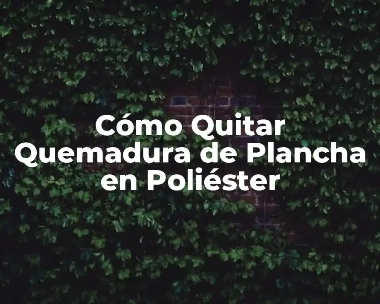 Cómo Quitar Quemadura de Plancha en Poliéster