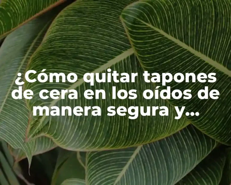 ¿Cómo quitar tapones de cera en los oídos de manera segura y eficaz?