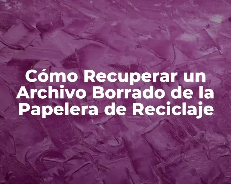 Cómo Recuperar un Archivo Borrado de la Papelera de Reciclaje