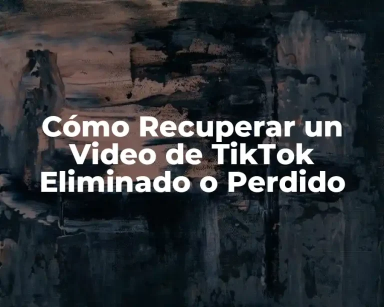 Cómo Recuperar un Video de TikTok Eliminado o Perdido