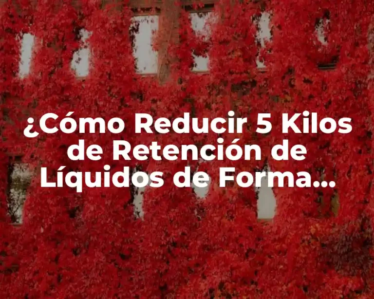 ¿Cómo Reducir 5 Kilos de Retención de Líquidos de Forma Natural y Segura?