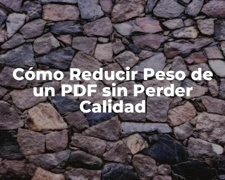 Cómo Reducir Peso de un PDF sin Perder Calidad