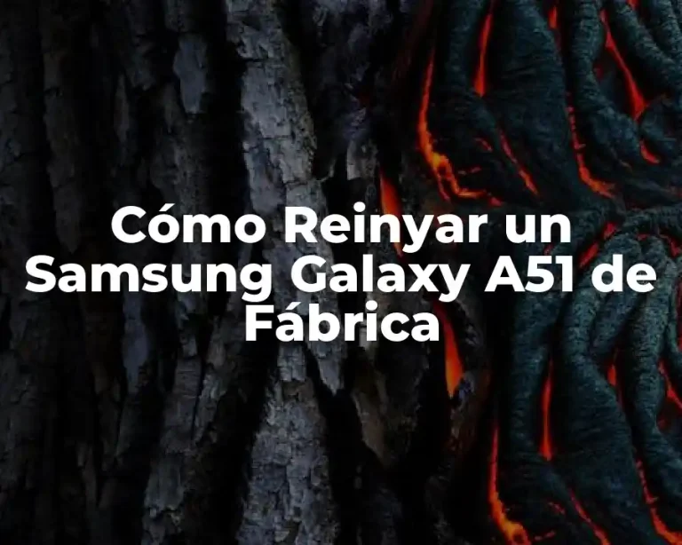 Cómo Reinyar un Samsung Galaxy A51 de Fábrica