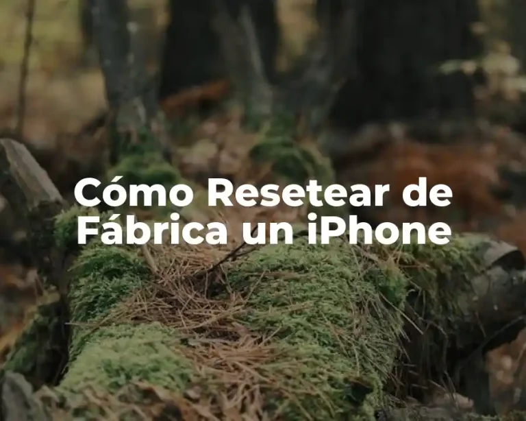 Cómo Resetear de Fábrica un iPhone