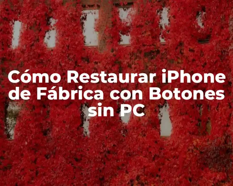 Cómo Restaurar iPhone de Fábrica con Botones sin PC