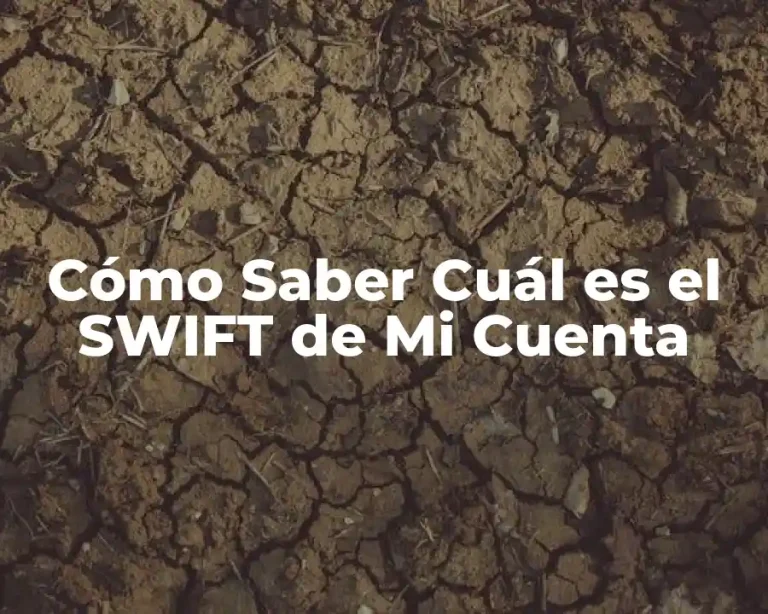 Cómo Saber Cuál es el SWIFT de Mi Cuenta