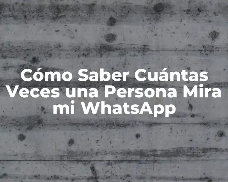 Cómo Saber Cuántas Veces una Persona Mira mi WhatsApp