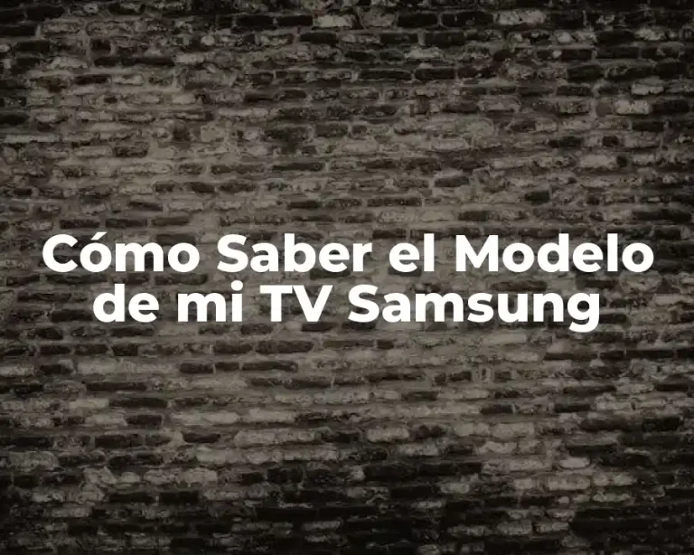 Cómo Saber el Modelo de mi TV Samsung