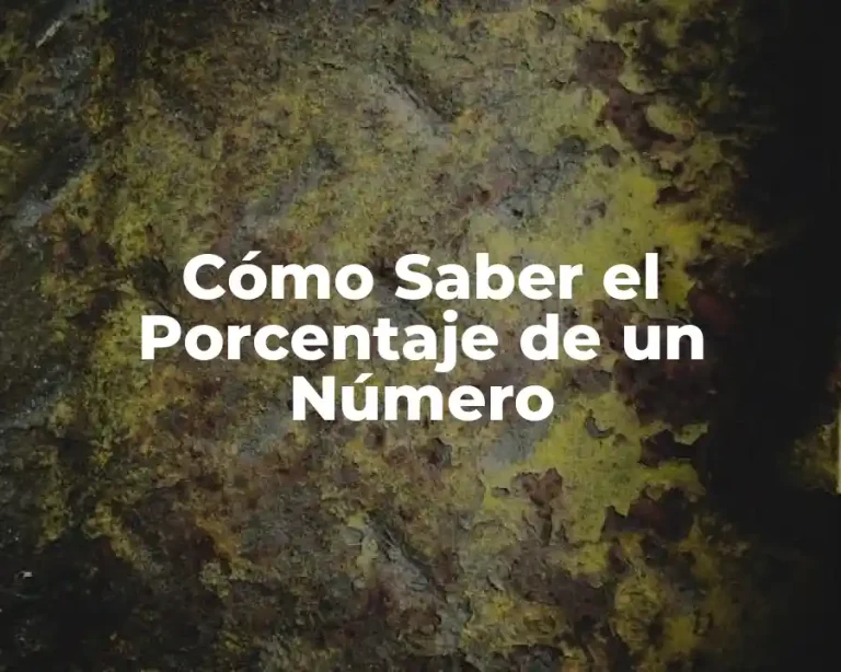 Cómo Saber el Porcentaje de un Número