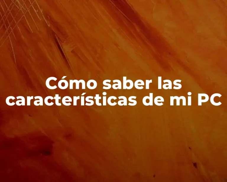 Cómo saber las características de mi PC