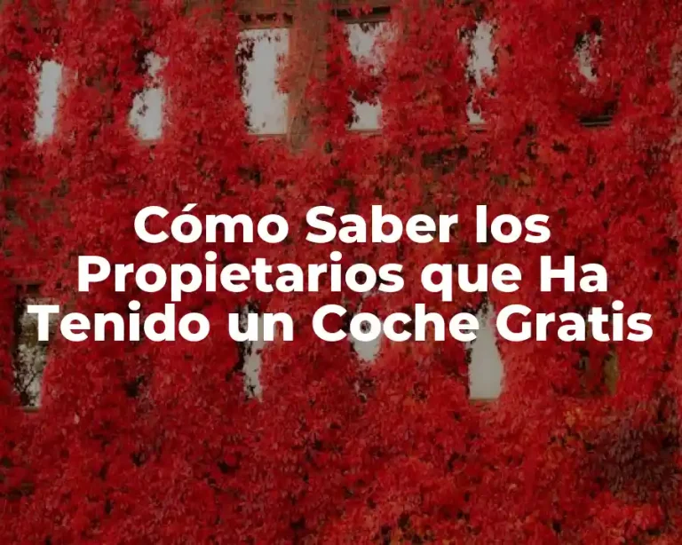 Cómo Saber los Propietarios que Ha Tenido un Coche Gratis