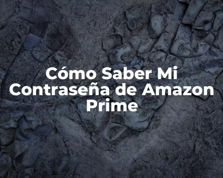 Cómo Saber Mi Contraseña de Amazon Prime
