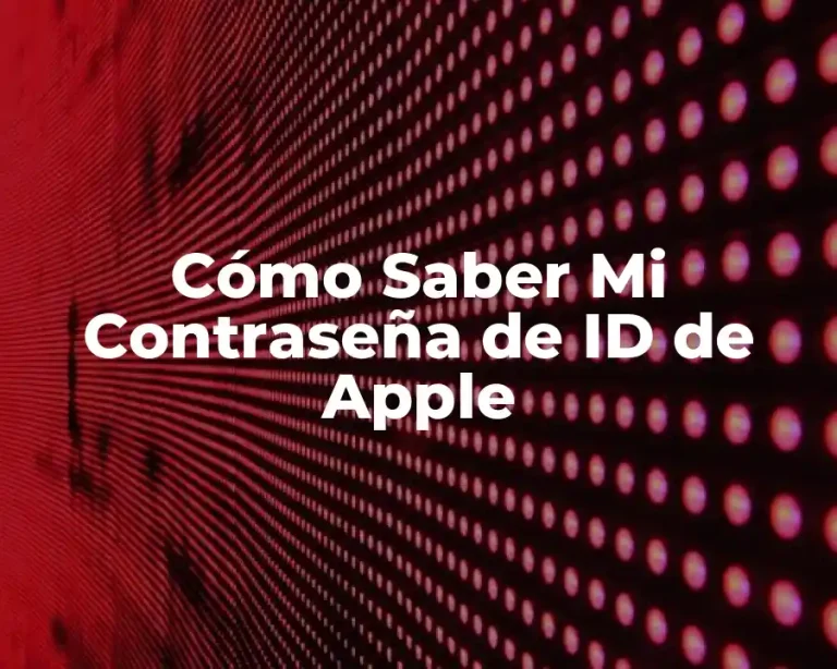 Cómo Saber Mi Contraseña de ID de Apple