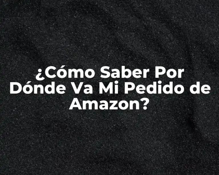 ¿Cómo Saber Por Dónde Va Mi Pedido de Amazon?