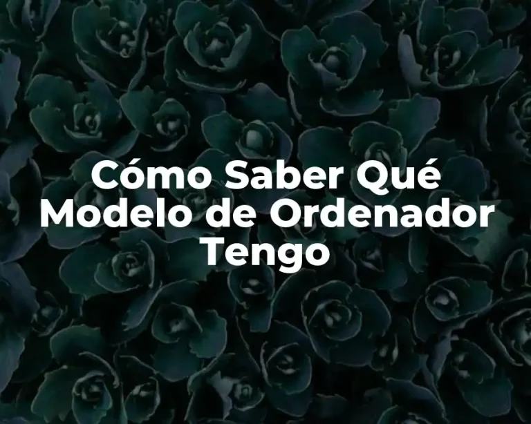 Cómo Saber Qué Modelo de Ordenador Tengo