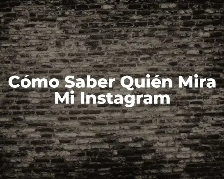 Cómo Saber Quién Mira Mi Instagram