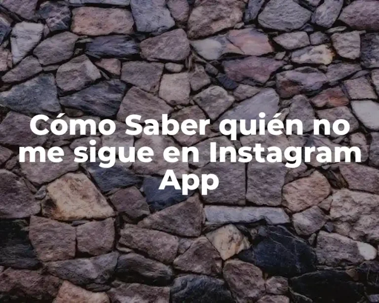 Cómo Saber quién no me sigue en Instagram App
