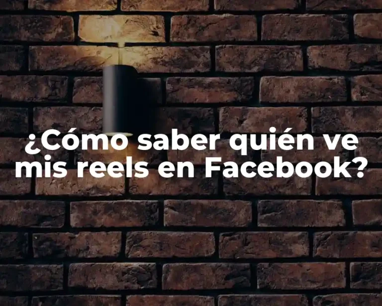 ¿Cómo saber quién ve mis reels en Facebook?