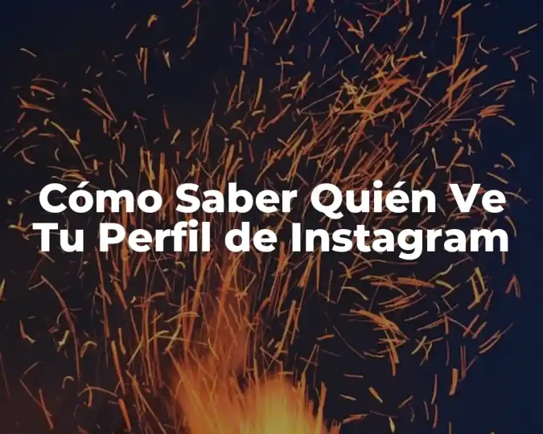 Cómo Saber Quién Ve Tu Perfil de Instagram