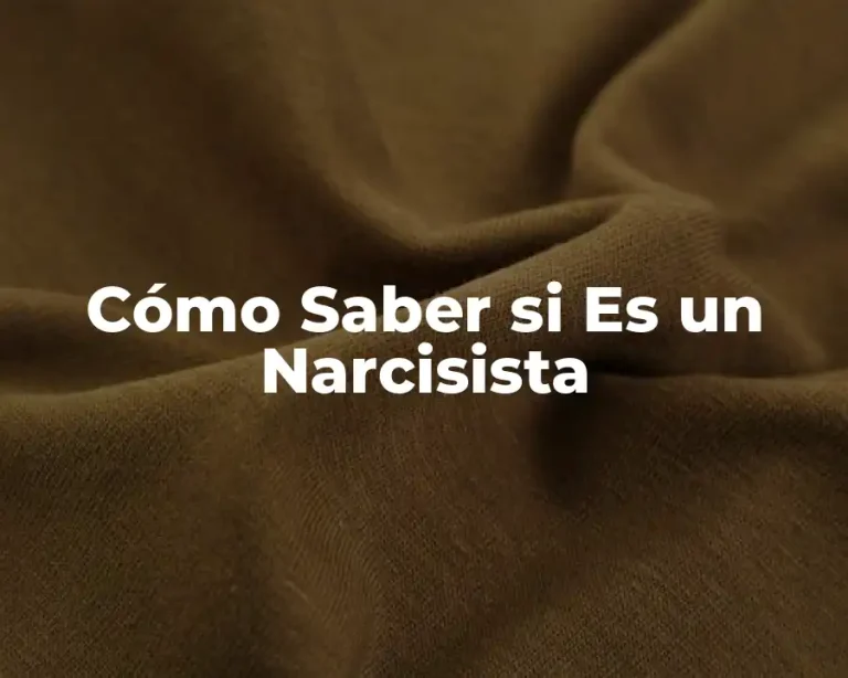 Cómo Saber si Es un Narcisista