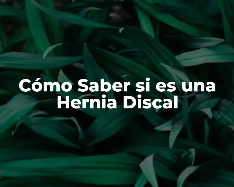 Cómo Saber si es una Hernia Discal