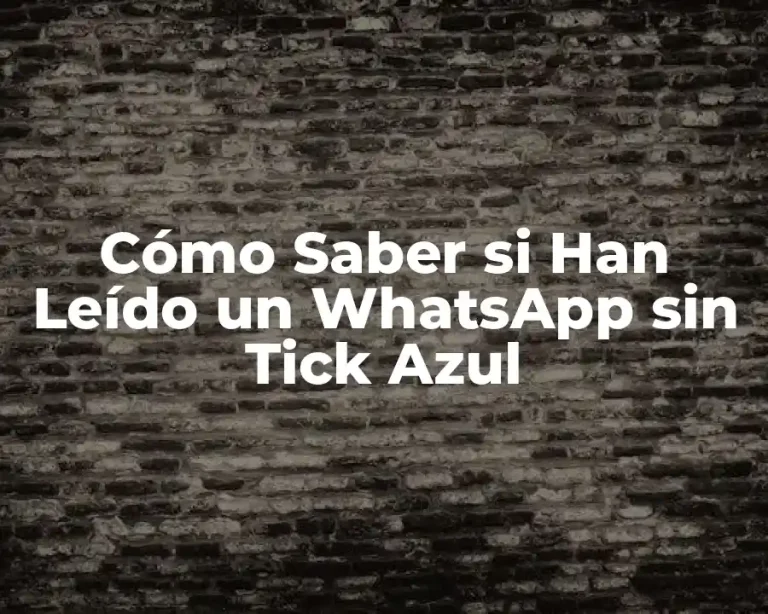 Cómo Saber si Han Leído un WhatsApp sin Tick Azul