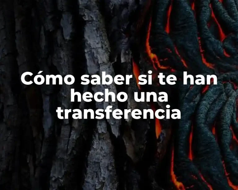 Cómo saber si te han hecho una transferencia