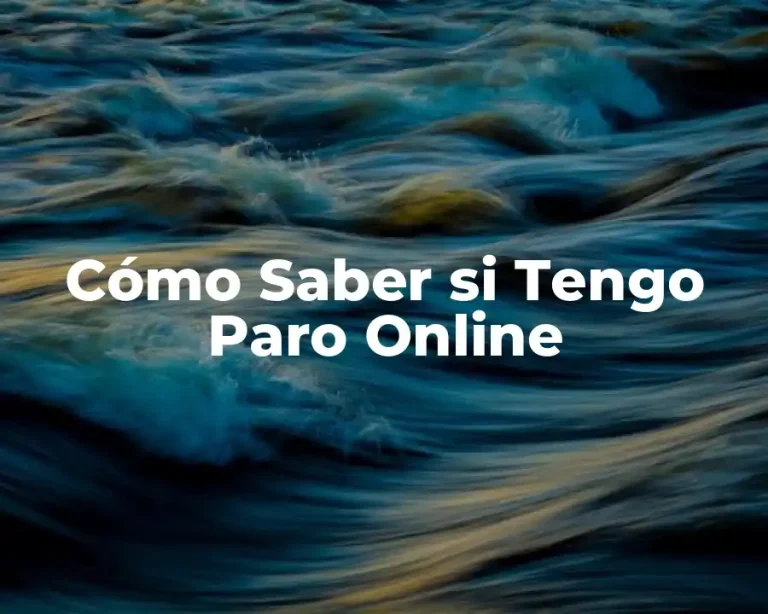 Cómo Saber si Tengo Paro Online