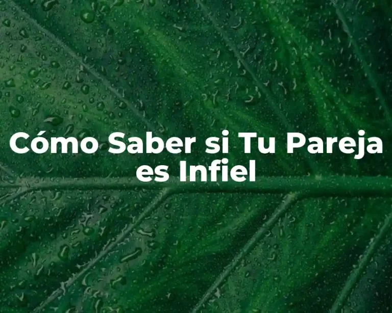 Cómo Saber si Tu Pareja es Infiel