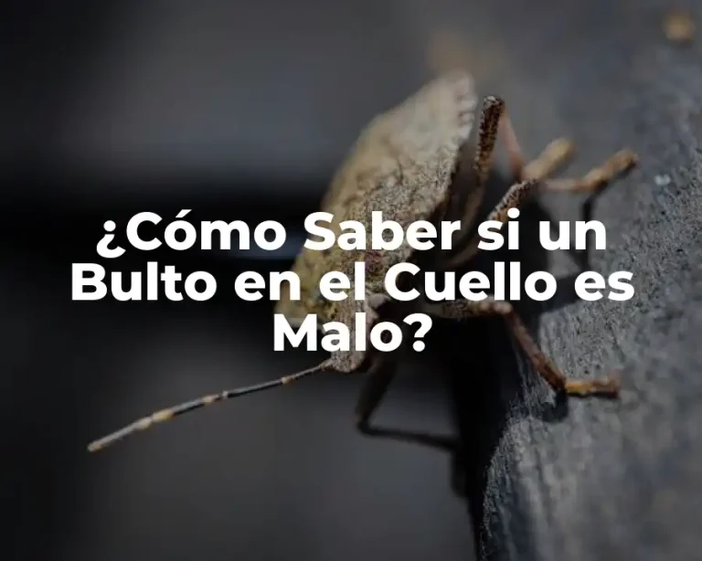 ¿Cómo Saber si un Bulto en el Cuello es Malo?