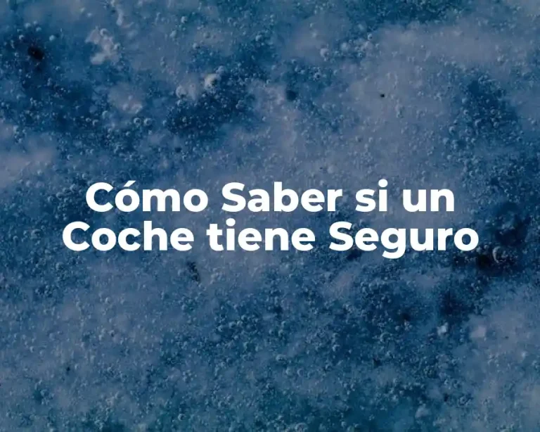 Cómo Saber si un Coche tiene Seguro