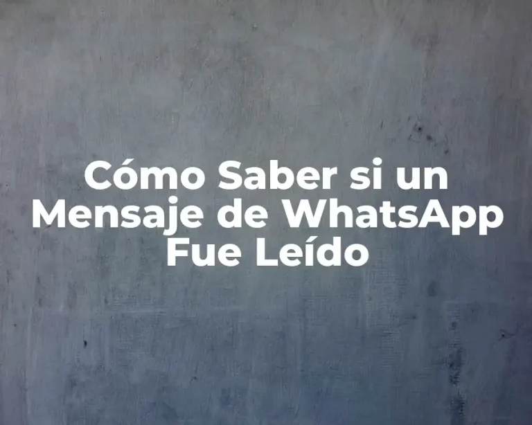 Cómo Saber si un Mensaje de WhatsApp Fue Leído