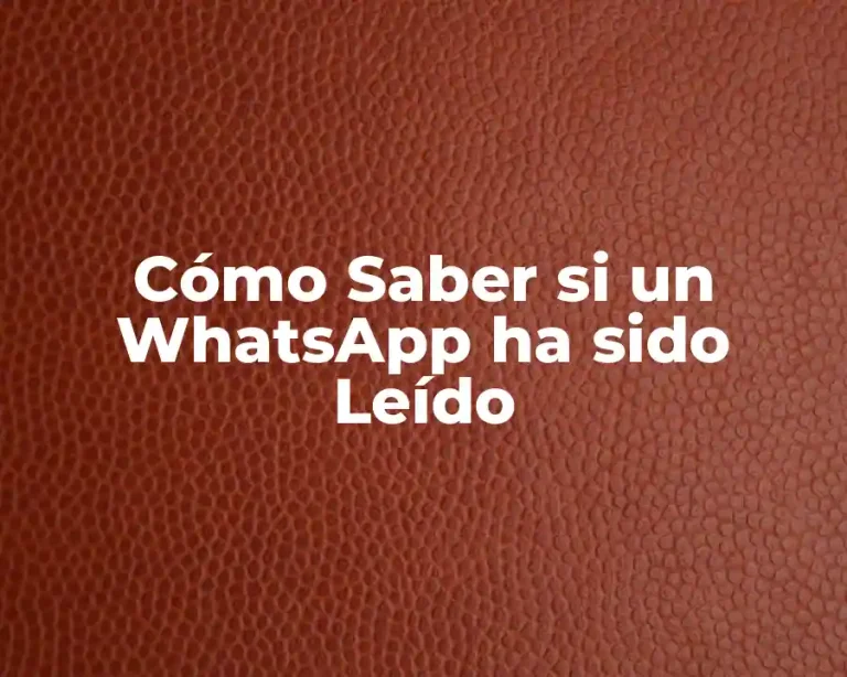 Cómo Saber si un WhatsApp ha sido Leído