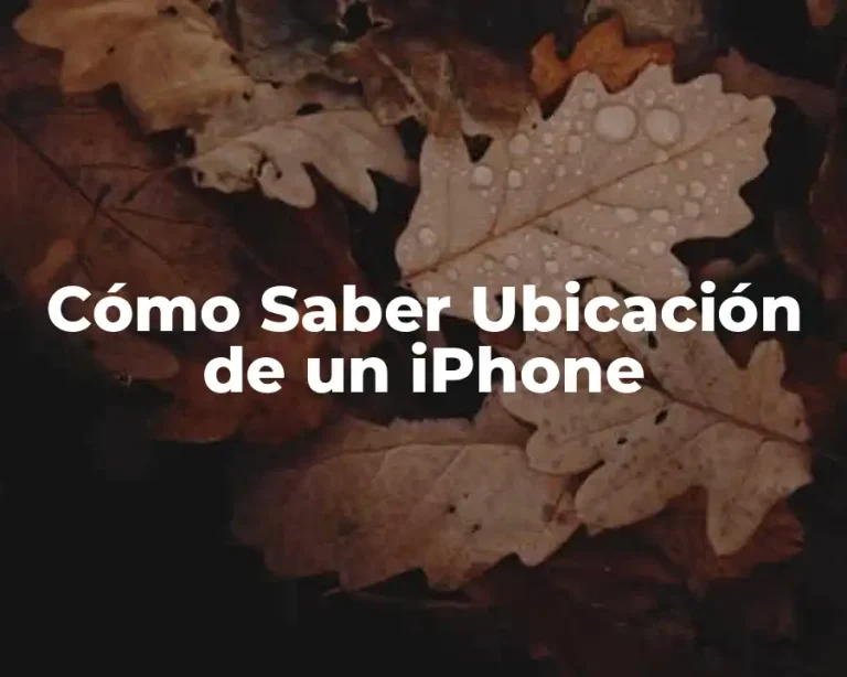 Cómo Saber Ubicación de un iPhone