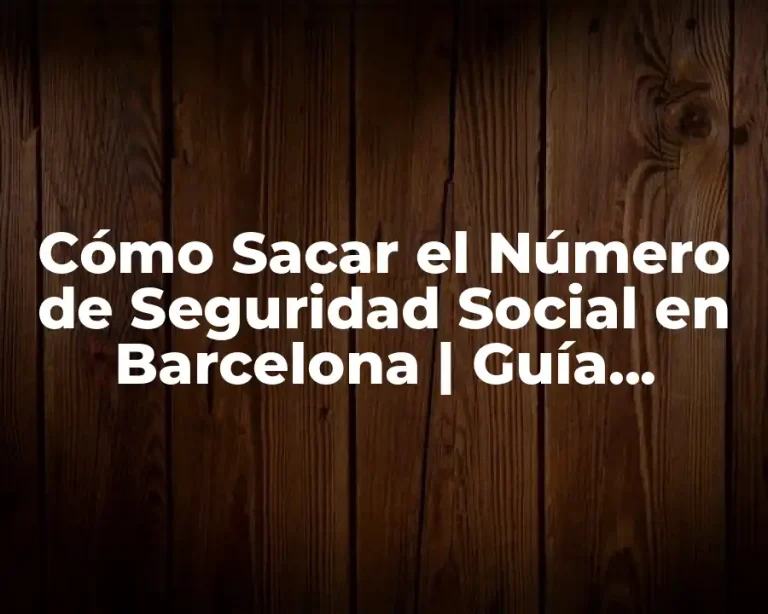 Cómo Sacar el Número de Seguridad Social en Barcelona | Guía Práctica
