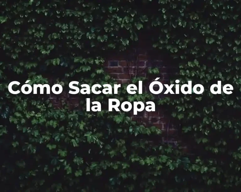 Cómo Sacar el Óxido de la Ropa