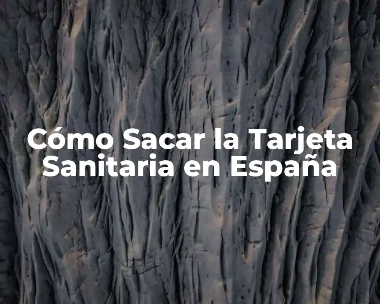 Cómo Sacar la Tarjeta Sanitaria en España