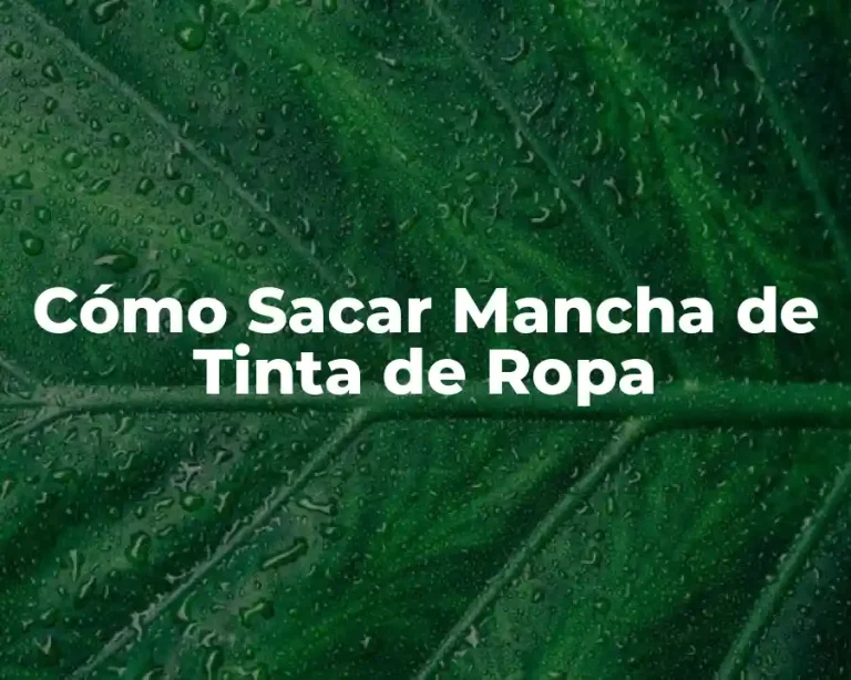 Cómo Sacar Mancha de Tinta de Ropa