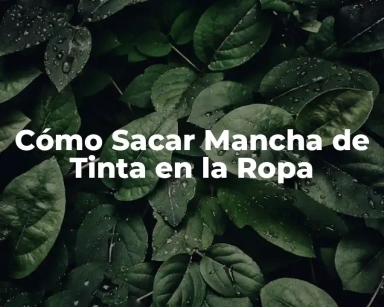 Cómo Sacar Mancha de Tinta en la Ropa