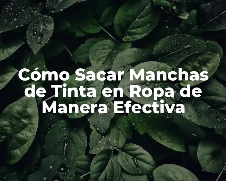 Cómo Sacar Manchas de Tinta en Ropa de Manera Efectiva