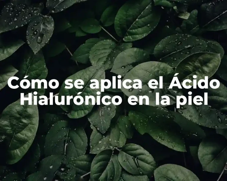 Cómo se aplica el Ácido Hialurónico en la piel