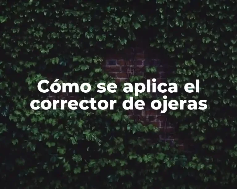 Cómo se aplica el corrector de ojeras