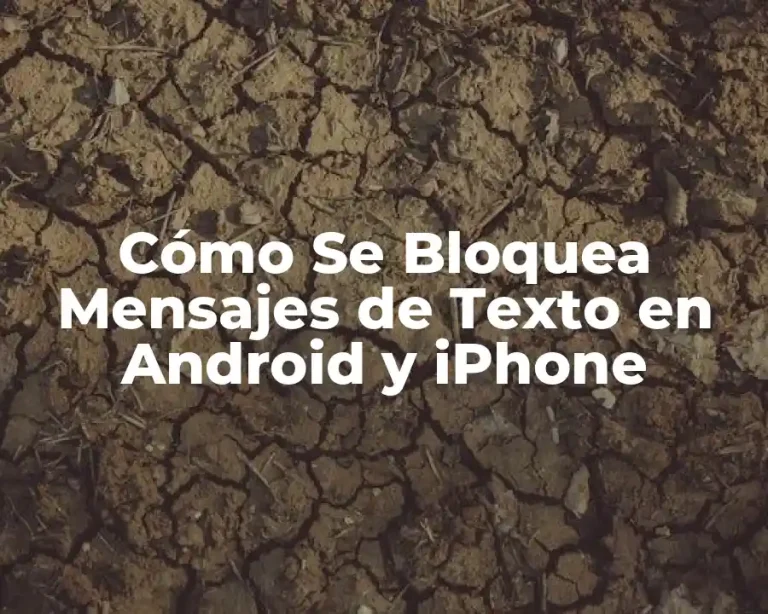 Cómo Se Bloquea Mensajes de Texto en Android y iPhone