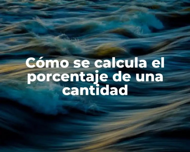 Cómo se calcula el porcentaje de una cantidad