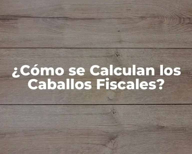 ¿Cómo se Calculan los Caballos Fiscales?