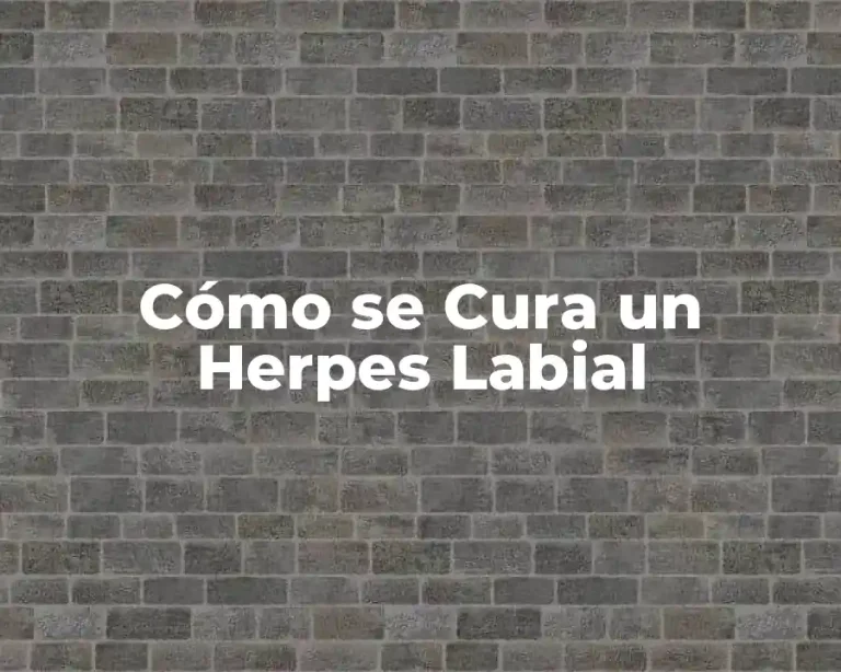 Cómo se Cura un Herpes Labial