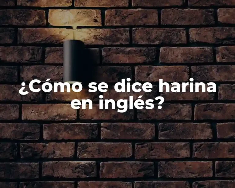¿Cómo se dice harina en inglés?